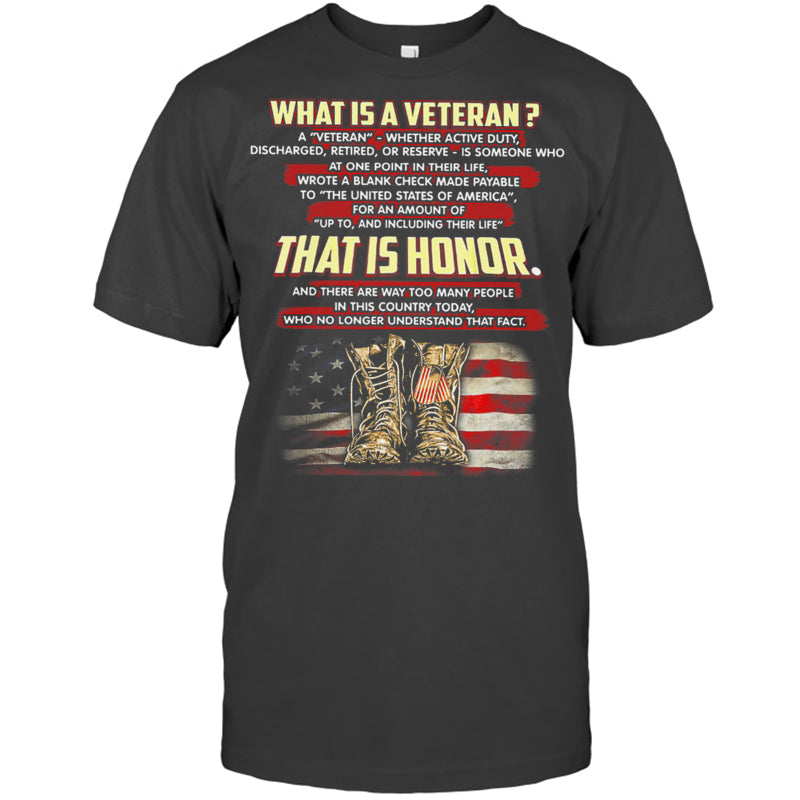 HeatherDarkGreyTshirtWhatIsAVeteranThatIsHonorGiftForVeteran