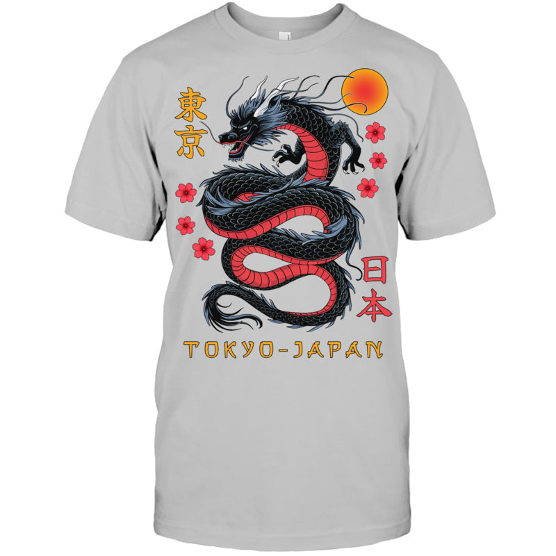 HeatherGreyTshirtJapaneseDragonTokyoJapan80sAsianMythicalAnimeTattooGiftForDragonLovers