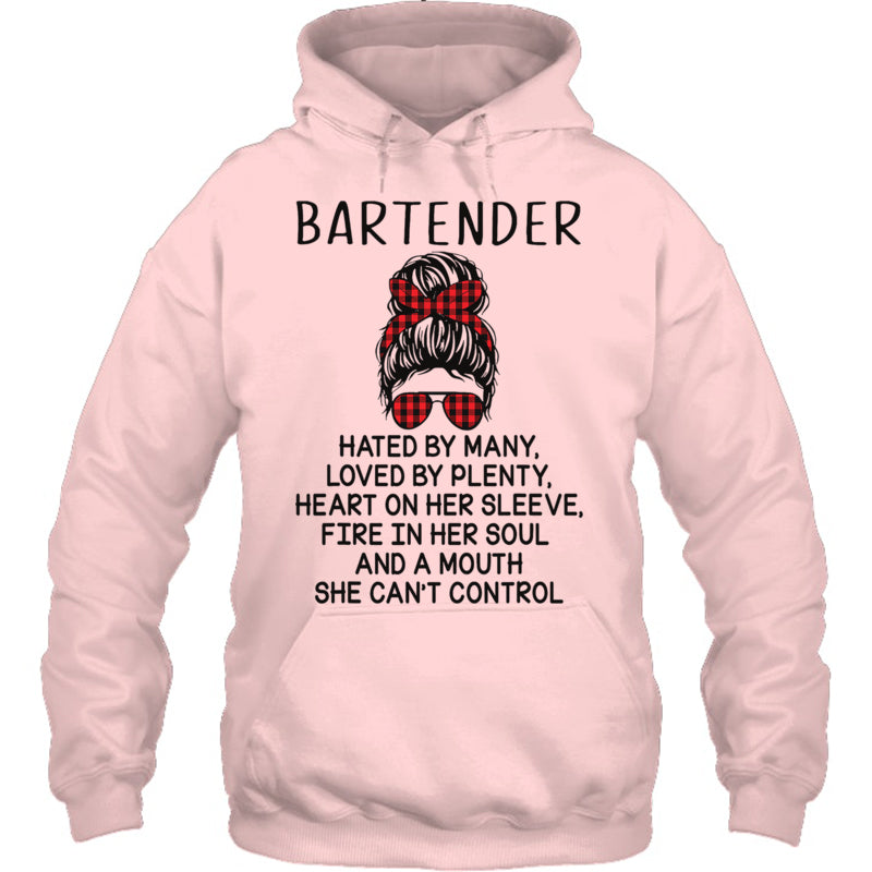 LightPinkHoodieBartenderHatedByManyLovedByPlentyBartenderTShirt