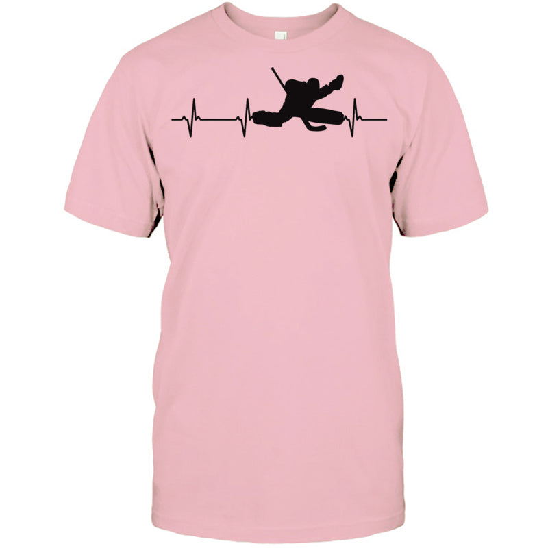 LightPinkTshirtIceHockeyHeartbeatGoalieGiftForIceHockeyFanIceHockeyPlayer