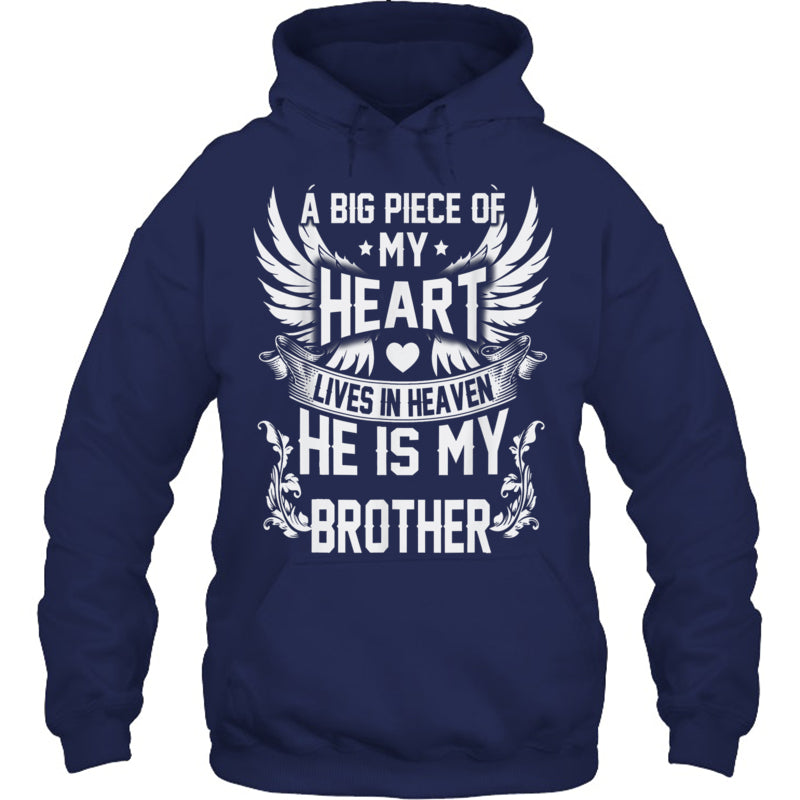NavyHoodieABigPieceOfMyHeartLivesInHeavenHeIsMyBrotherMyAngelInMemory