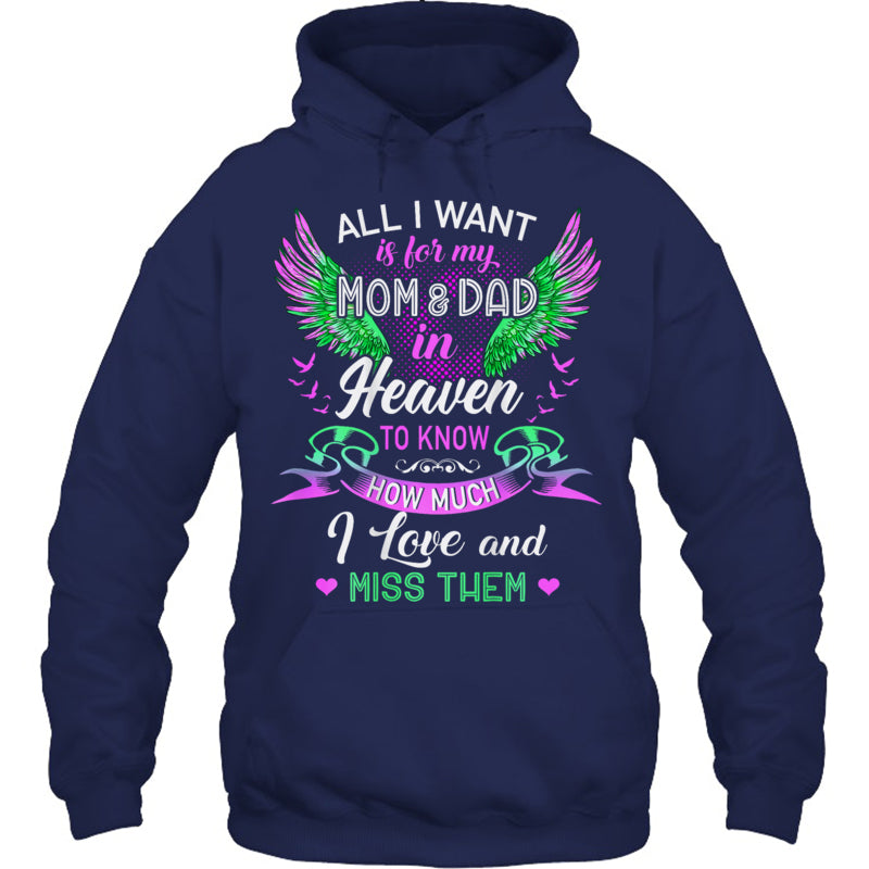 NavyHoodieAllIWantMomAndDadMyAngelsInHeavenILoveAndMissThemHeaven