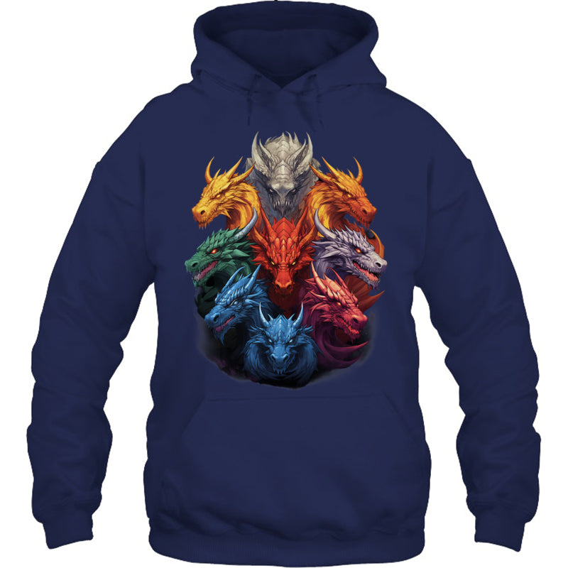 NavyHoodieDragonLoversDragonTypesWomenMenDragonsGiftForDragonLovers