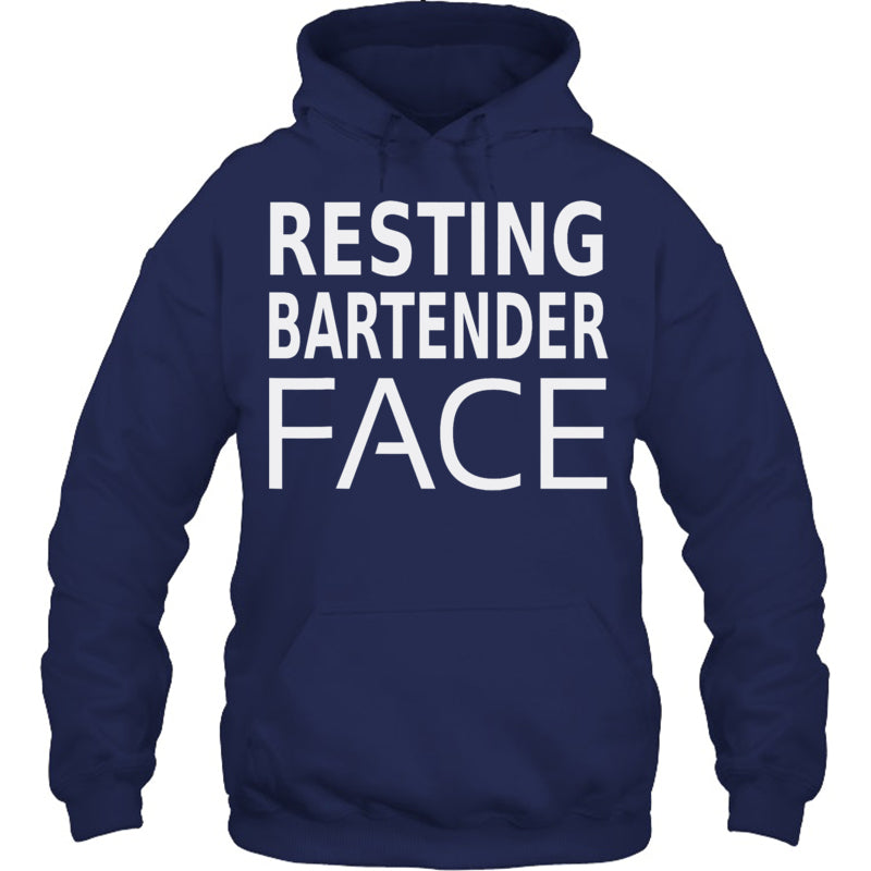 NavyHoodieFunnyBartendingRestingBartenderFaceGiftsForMenWomenBartenderTShirt