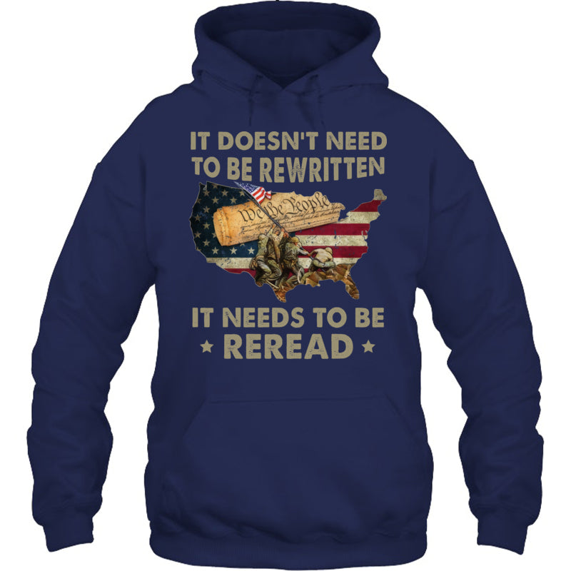 NavyHoodieItDoesntNeedToBeRewrittenGiftForVeteran