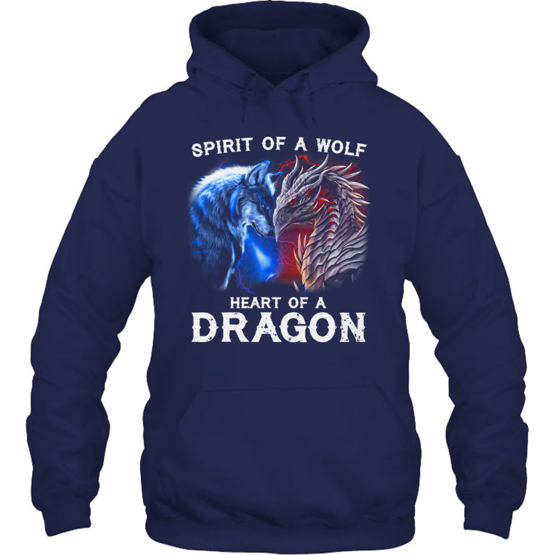 NavyHoodieSpiritOfAWolfHeartOfADragonGiftForDragonLovers
