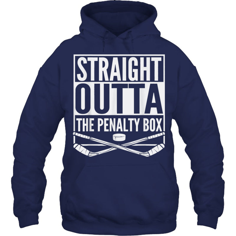 NavyHoodieStraightOuttaThePenaltyBoxGiftForIceHockeyFanIceHockeyPlayer