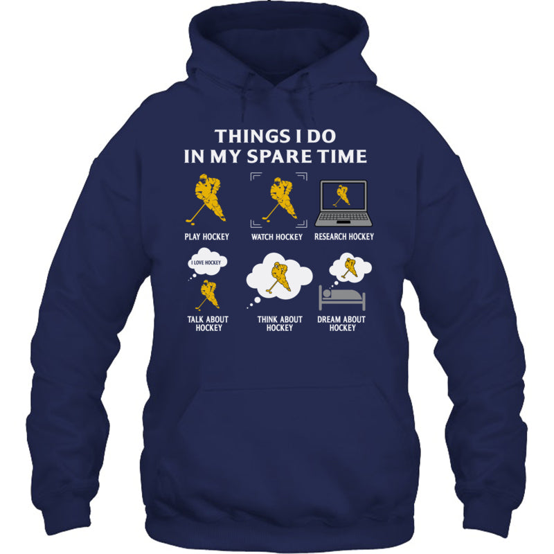 NavyHoodieThingIDoInMySpareTimePlayHockeyGiftForIceHockeyFanIceHockeyPlayer