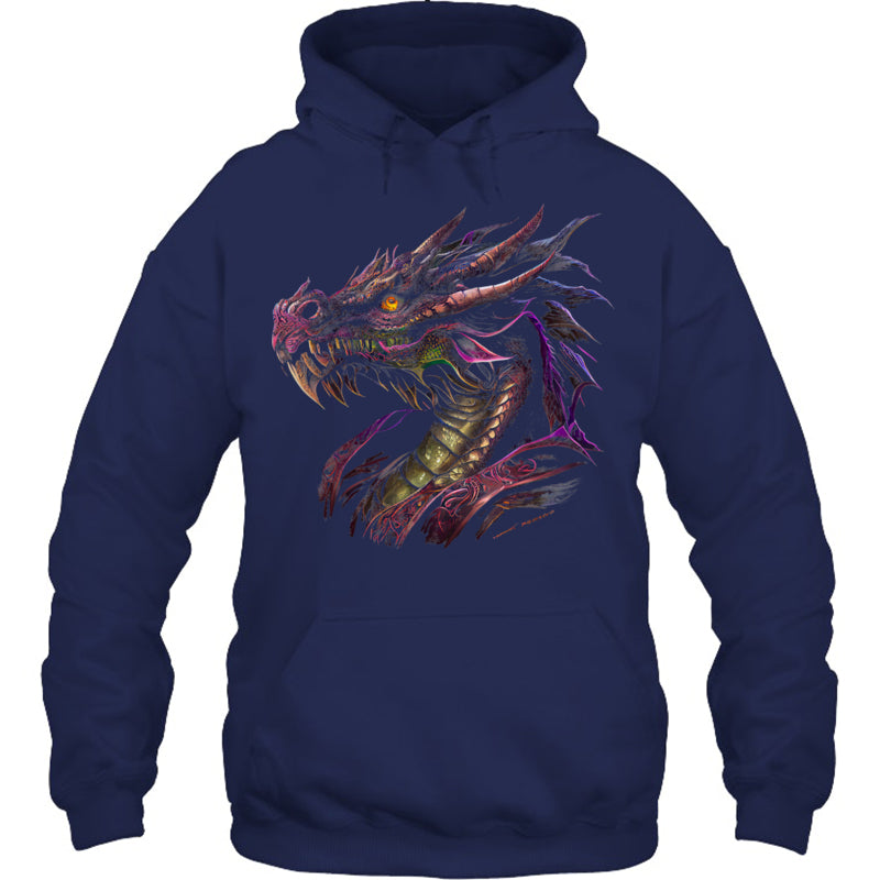 NavyHoodieThinkingDragonLoverBeautifulPurpleFunFantasyArtCoolGiftForDragonLovers