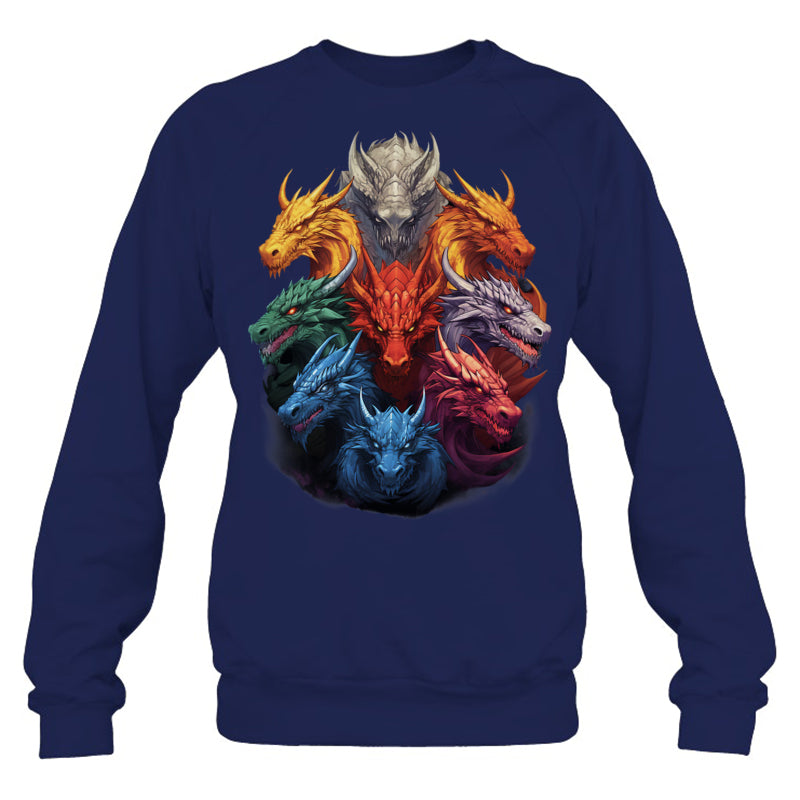 NavySweatshirtDragonLoversDragonTypesWomenMenDragonsGiftForDragonLovers