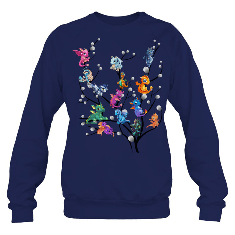 NavySweatshirtDragonTreeGiftForDragonLovers