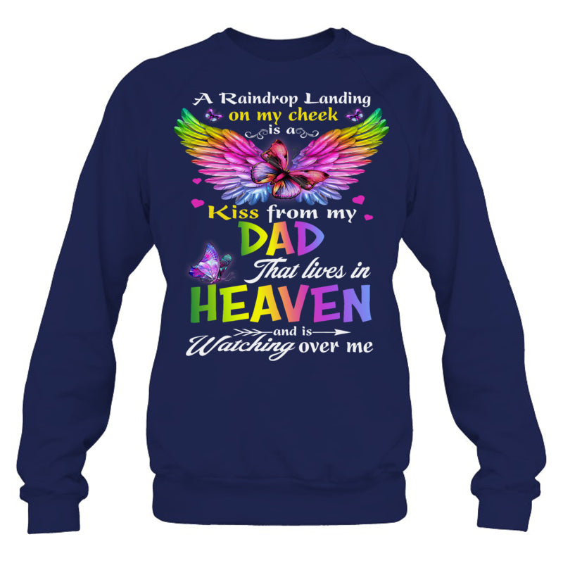 NavySweatshirtInRaindropLandingMemoryOfDadAngelKnowHeavenBeautifulPlaceMemoriesHeaven