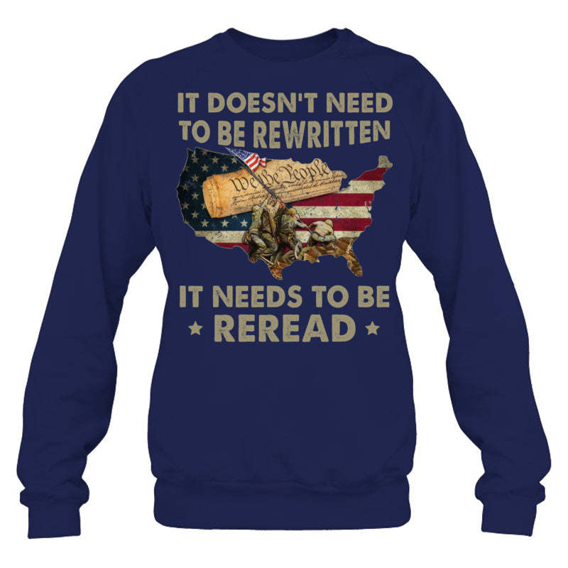 NavySweatshirtItDoesntNeedToBeRewrittenGiftForVeteran