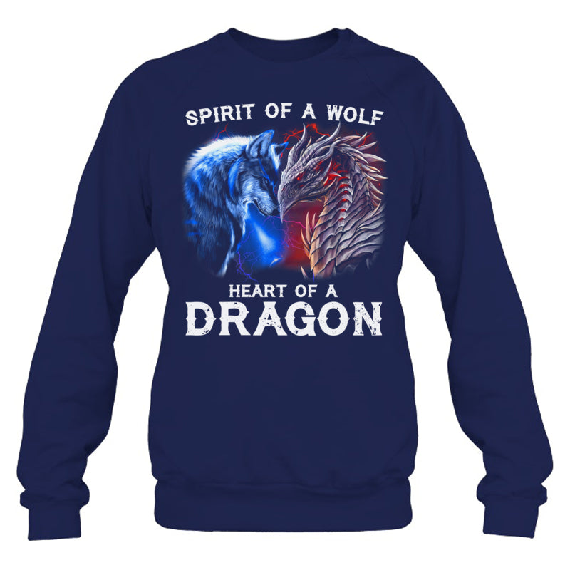 NavySweatshirtSpiritOfAWolfHeartOfADragonGiftForDragonLovers