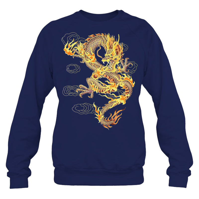 NavySweatshirtTraditionalChineseDragonSymbolOfPowerAndStrengthGiftForDragonLovers
