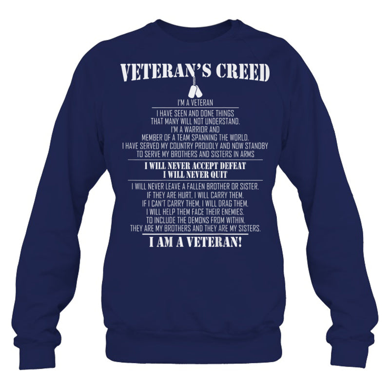 NavySweatshirtVeteran_sCreedI_mAVeteranIWillNeverAcceptDefeatIWillNeverQuitGiftForVeteran