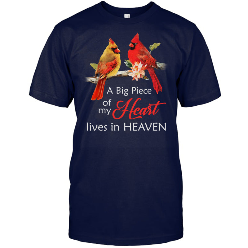 NavyTshirtCardinalMemorialABigPieceOfMyHeartLivesInHeaven