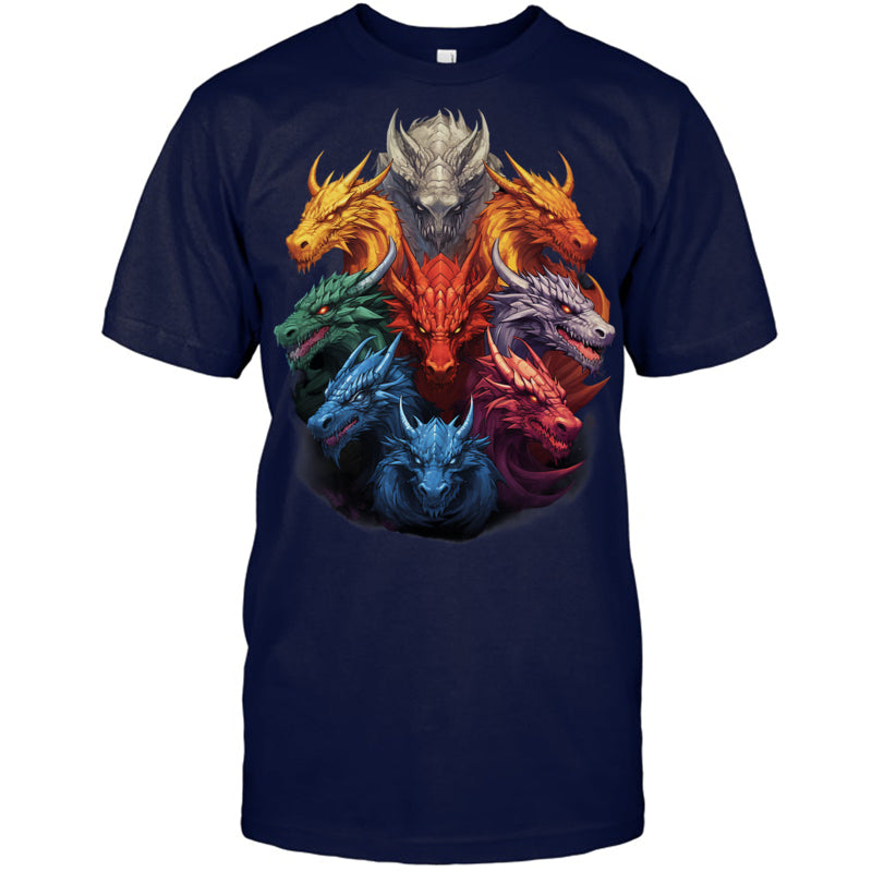 NavyTshirtDragonLoversDragonTypesWomenMenDragonsGiftForDragonLovers