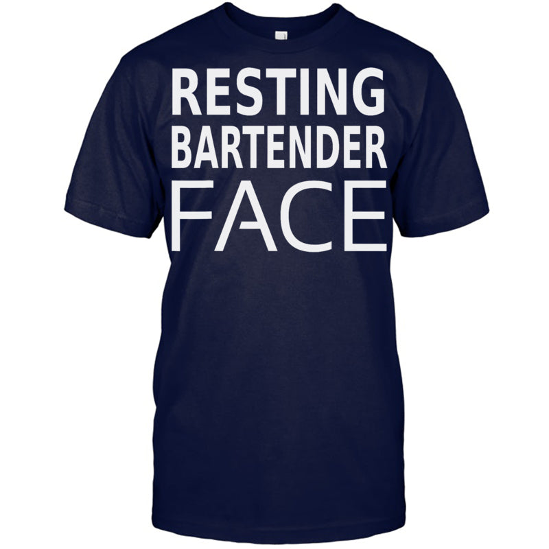 NavyTshirtFunnyBartendingRestingBartenderFaceGiftsForMenWomenBartenderTShirt
