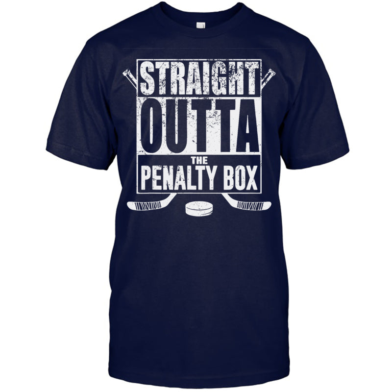 NavyTshirtStraightOuttaThePenaltyBoxGiftForIceHockeyFanIceHockeyPlayerV2