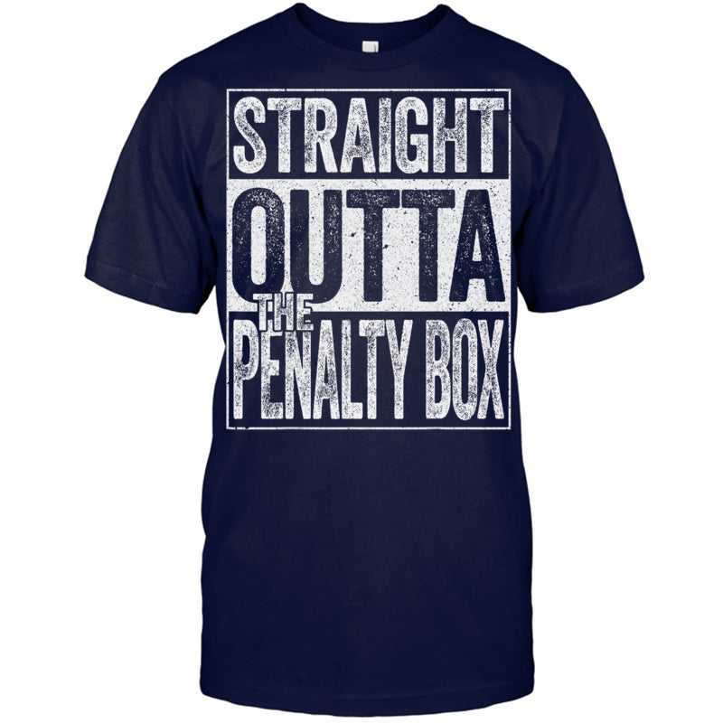 NavyTshirtStraightOuttaThePenaltyBoxGiftForIceHockeyFanIceHockeyPlayerV3