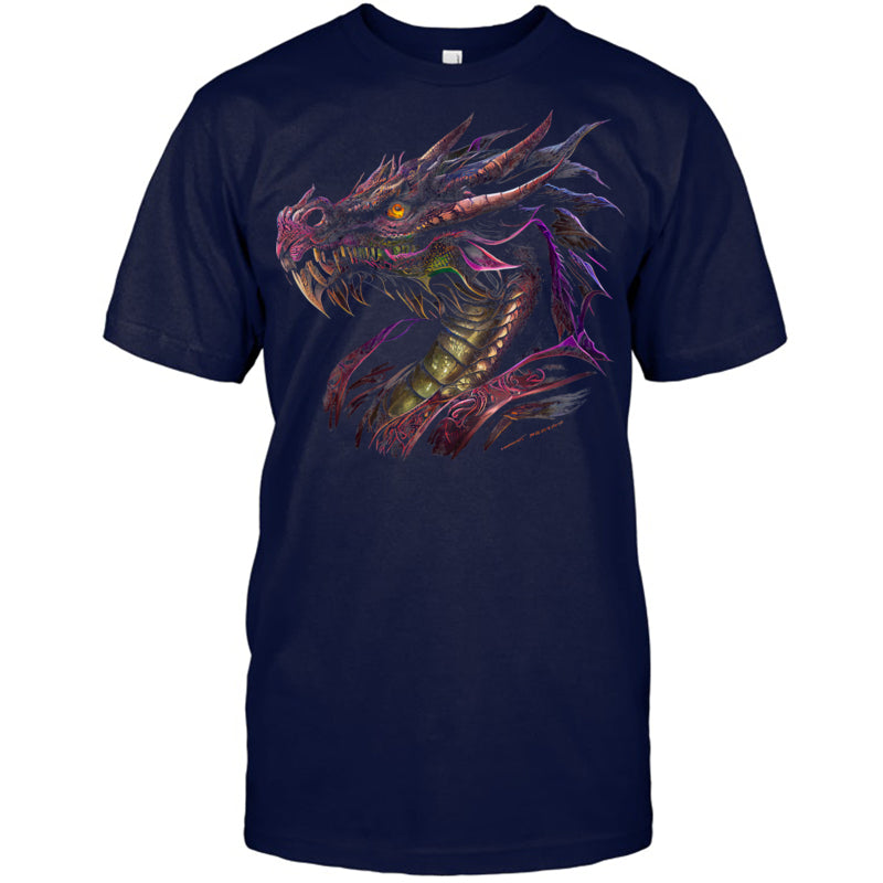 NavyTshirtThinkingDragonLoverBeautifulPurpleFunFantasyArtCoolGiftForDragonLovers