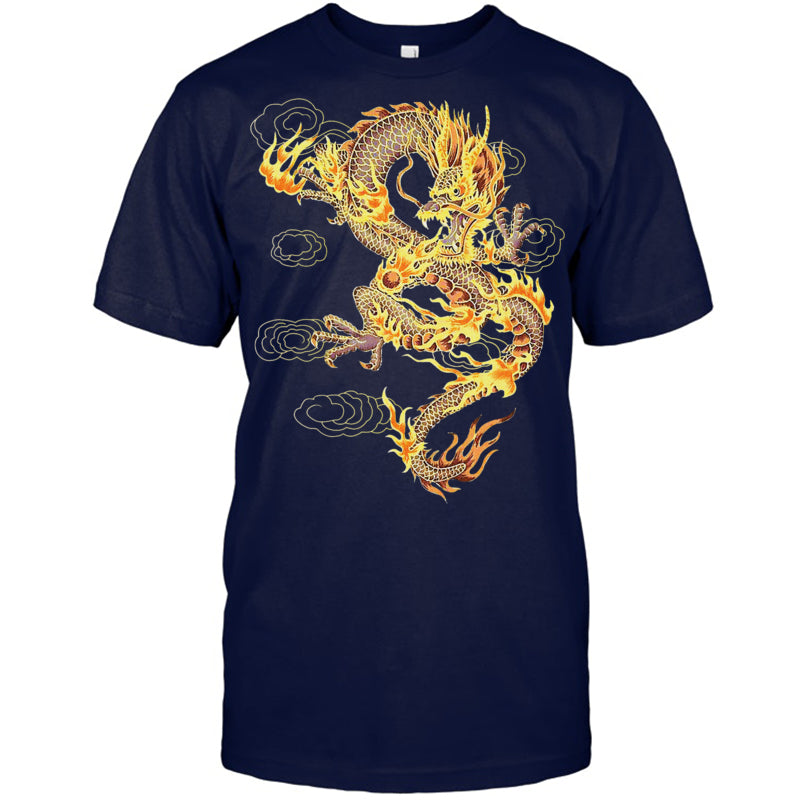 NavyTshirtTraditionalChineseDragonSymbolOfPowerAndStrengthGiftForDragonLovers