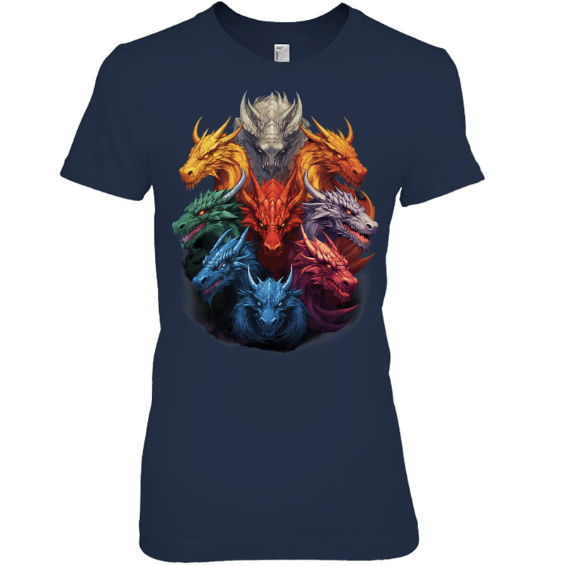 NavyWomanTshirtDragonLoversDragonTypesWomenMenDragonsGiftForDragonLovers