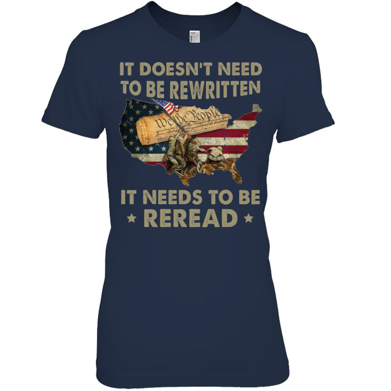 NavyWomanTshirtItDoesntNeedToBeRewrittenGiftForVeteran