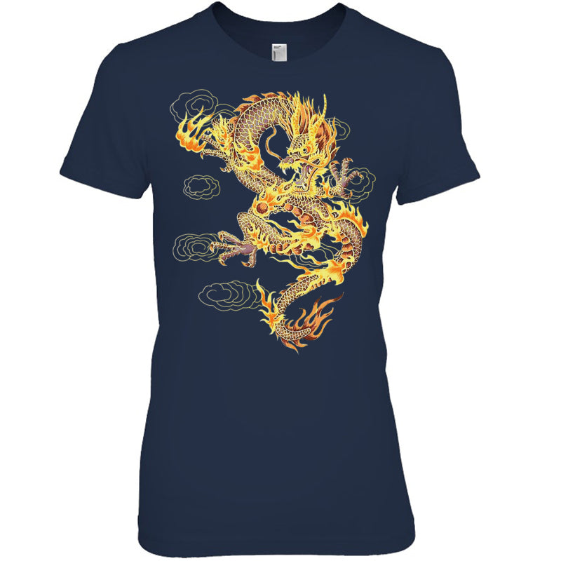 NavyWomanTshirtTraditionalChineseDragonSymbolOfPowerAndStrengthGiftForDragonLovers