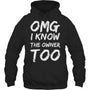 BlackHoodieIKnowTheOwnerTooFunnyBartenderBouncerPubBartenderTShirt