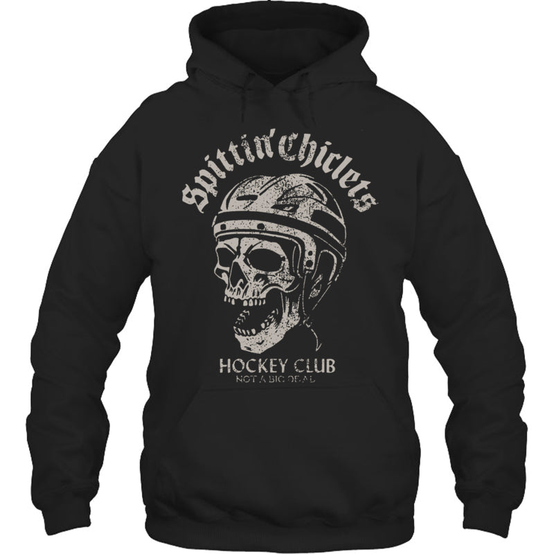 BlackHoodieSpittinChicletsHockeyClubSkullGiftForIceHockeyFanIceHockeyPlayer