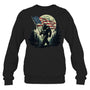 BlackSweatshirtBigFootBigfootSasquatchAmericanFlagPatriotic4thJulyGiftForVeteran