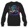 BlackSweatshirtDragonReadingBookGiftForDragonLovers