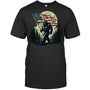 BlackTshirtBigFootBigfootSasquatchAmericanFlagPatriotic4thJulyGiftForVeteran