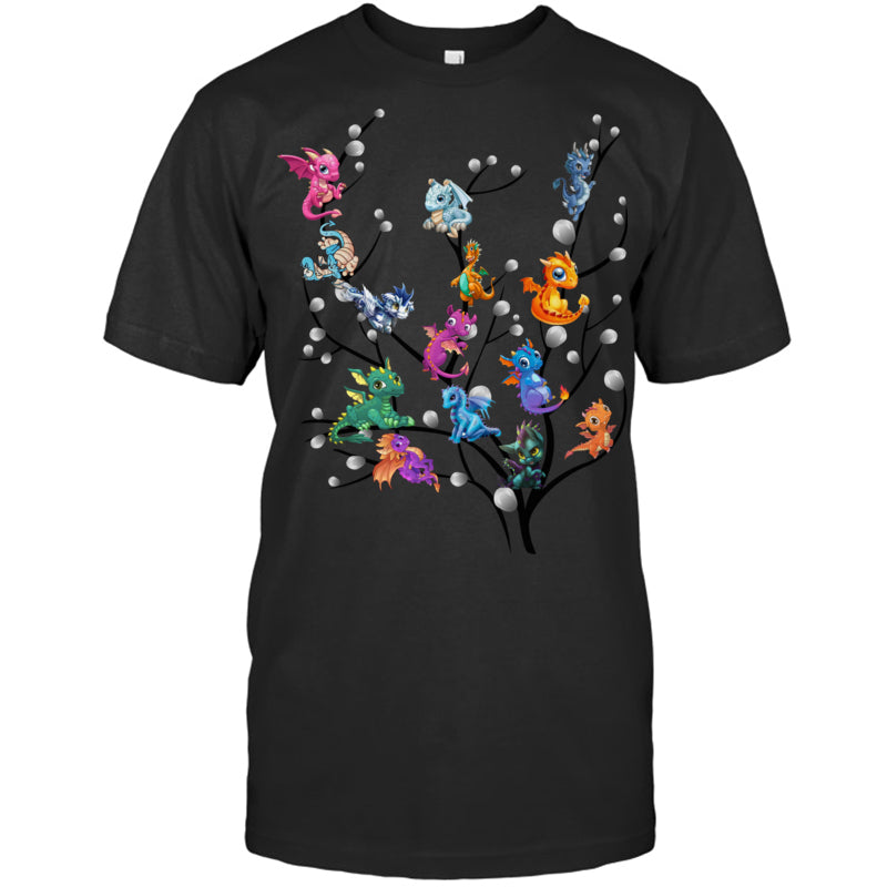 BlackTshirtDragonTreeGiftForDragonLovers