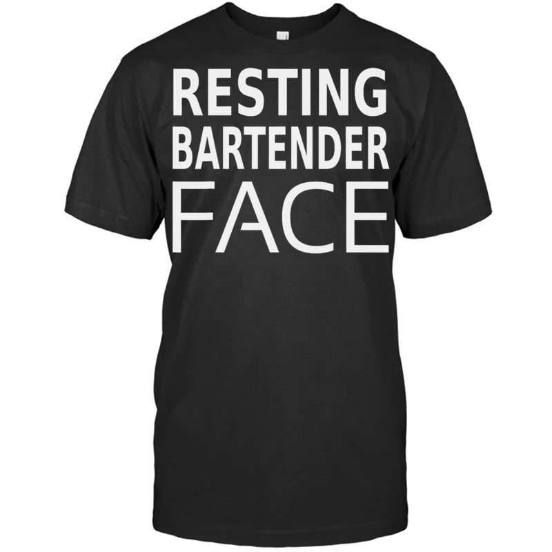 BlackTshirtFunnyBartendingRestingBartenderFaceGiftsForMenWomenBartenderTShirt