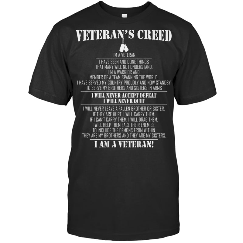 BlackTshirtVeteran_sCreedI_mAVeteranIWillNeverAcceptDefeatIWillNeverQuitGiftForVeteran