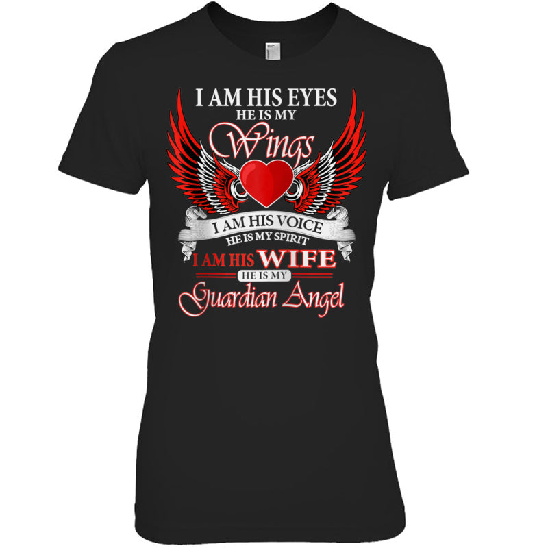 BlackWomanTshirtIAmHisWifeHeIsMyWingsMyGuardianAngelHeaven