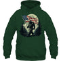 ForestGreenHoodieBigFootBigfootSasquatchAmericanFlagPatriotic4thJulyGiftForVeteran