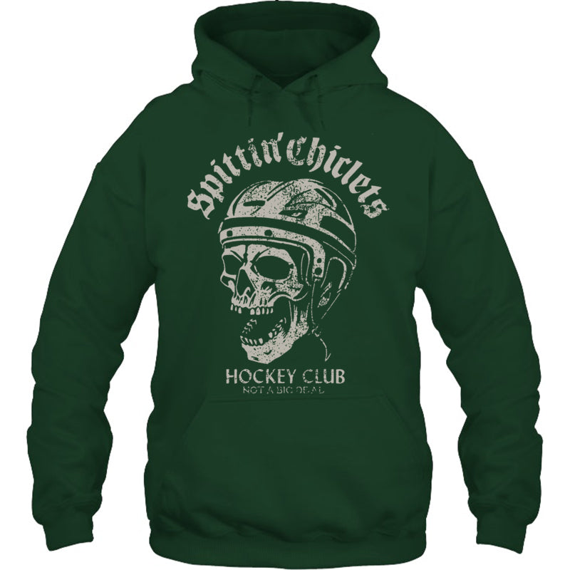 ForestGreenHoodieSpittinChicletsHockeyClubSkullGiftForIceHockeyFanIceHockeyPlayer
