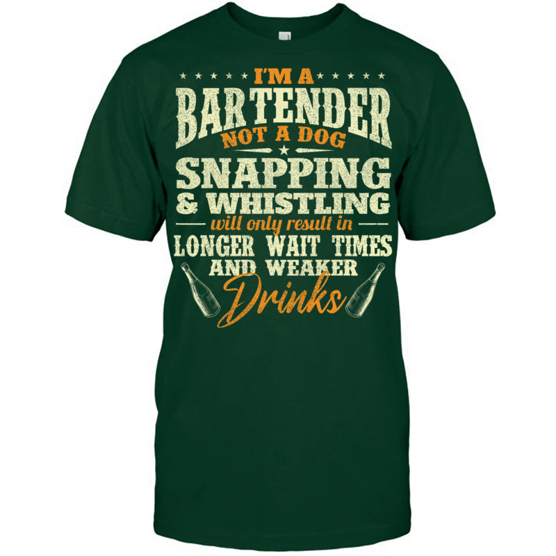 ForestGreenTshirtI_mABartenderNotADogGiftForBartender