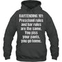 HeatherDarkGreyHoodieBartending101PreschoolRulesAndBarRulesAreTheSameGiftForBartender