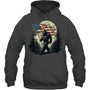 HeatherDarkGreyHoodieBigFootBigfootSasquatchAmericanFlagPatriotic4thJulyGiftForVeteran