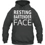 HeatherDarkGreyHoodieFunnyBartendingRestingBartenderFaceGiftsForMenWomenBartenderTShirt
