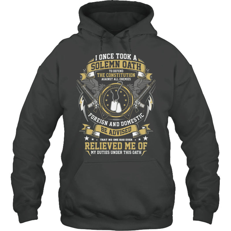 HeatherDarkGreyHoodieIOnceTookASolemnOathGiftForVeteran