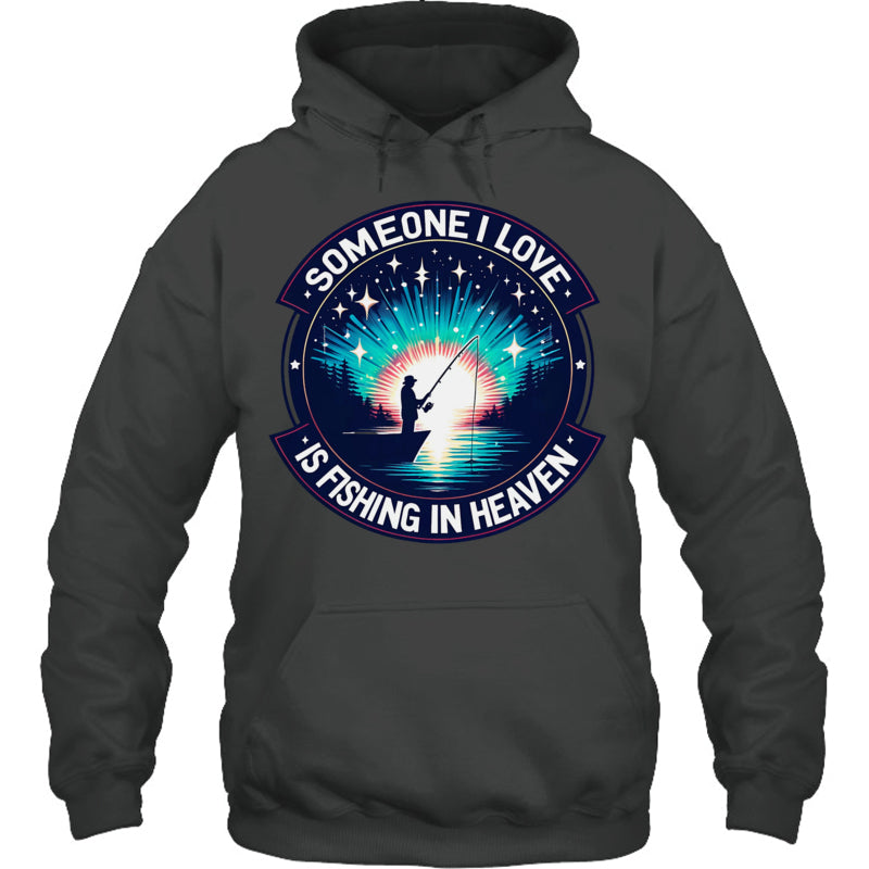 HeatherDarkGreyHoodieSomeoneILoveIsFishingInHeaven