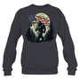 HeatherDarkGreySweatshirtBigFootBigfootSasquatchAmericanFlagPatriotic4thJulyGiftForVeteran