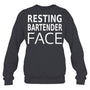 HeatherDarkGreySweatshirtFunnyBartendingRestingBartenderFaceGiftsForMenWomenBartenderTShirt