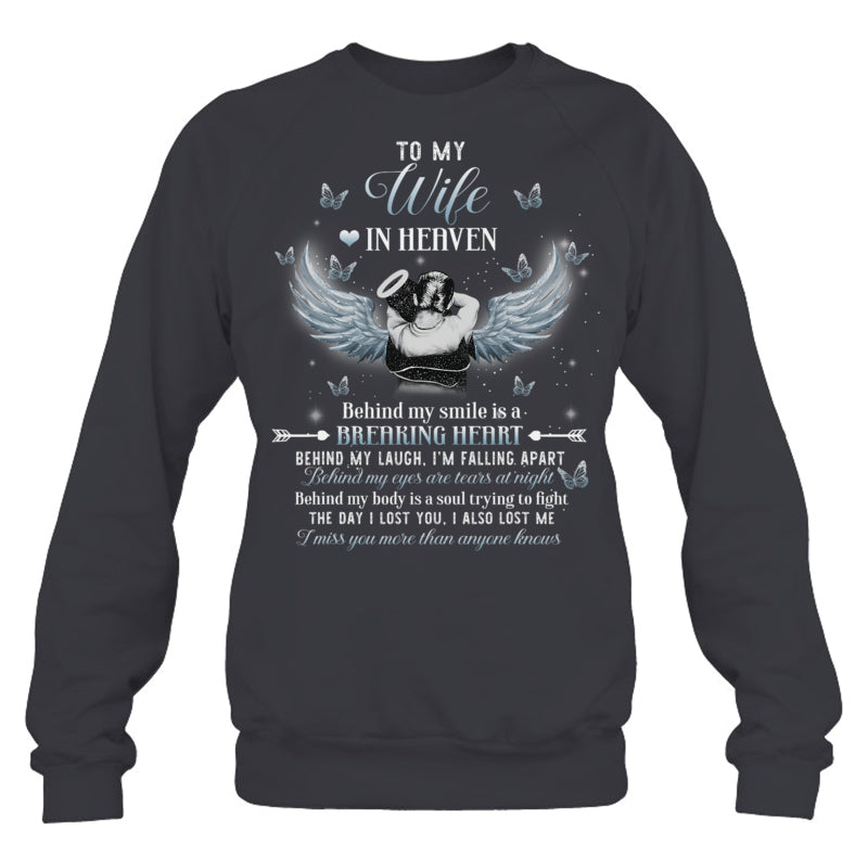 HeatherDarkGreySweatshirtToMyWifeInHeavenBehindMySmileIsABreakingHeartHeaven